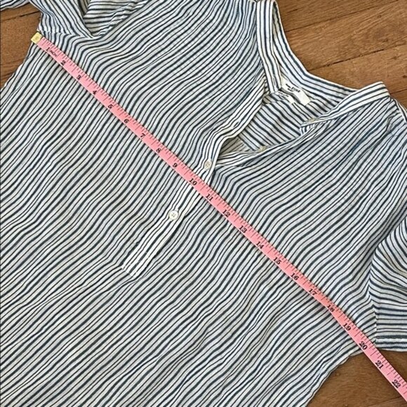 New Isabel Marant Joden 100% cotton gauzy breezy oversized stripe popover blouse - Picture 15 of 16